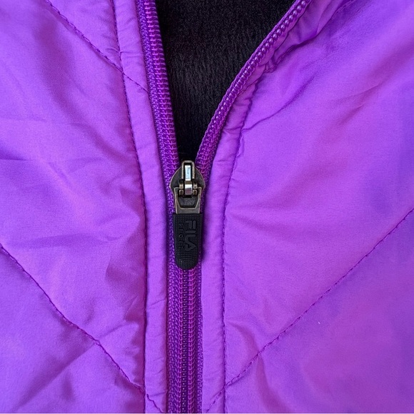 Women’s XL Purple & Black Sporty Hoodie Jacket Outerwear Activewear FILA Sport - Picture 4 of 9